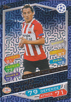 Andres Guardado PSV Eindhoven 2016/17 Topps Match Attax CL Man of the Match #MM17